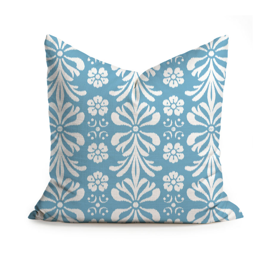 Ikat-floral-ethnic-cushion-blue